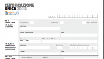 certificazione unica 2018